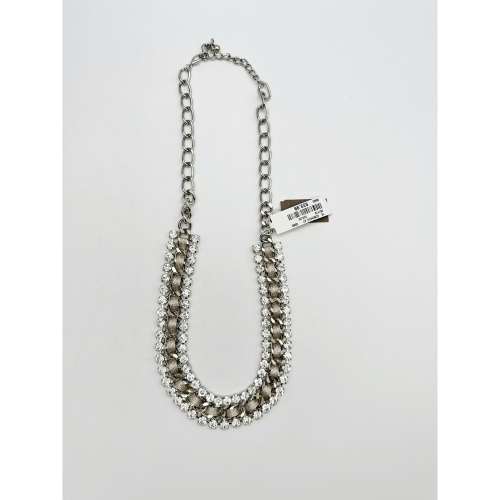 Dramatic Bling Sparkly Crystal Statement Necklace Silver Tone By TASHA NWT - Picture 5 of 6